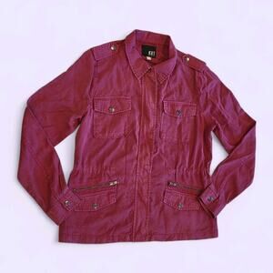 KUT from the Kloth 'Brinley' utility jacket, Women's Size Medium, Burgundy